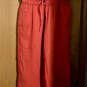 NWT Pact Coastal Double Gauze Split Hem Pant Kumquat M